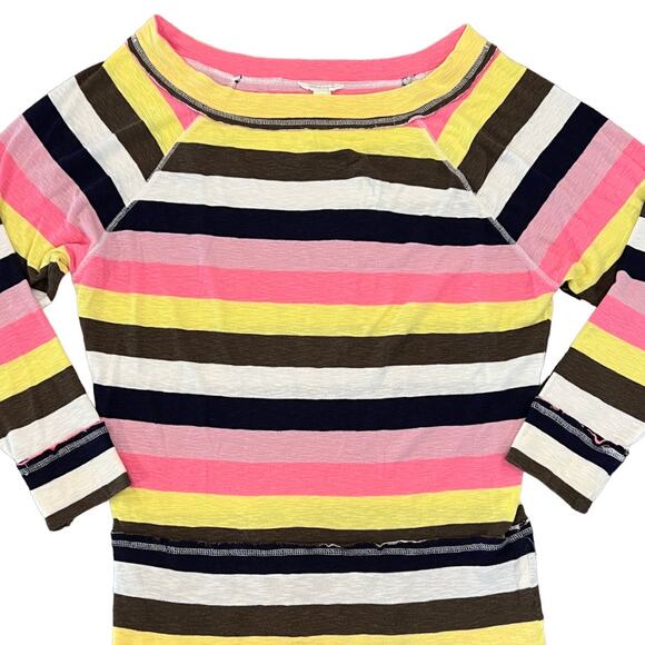 Caslon Yellow, Pink, Navy, Green & Ivory Light Weight Boatneck Sweater - SIZE M - Picture 4 of 6